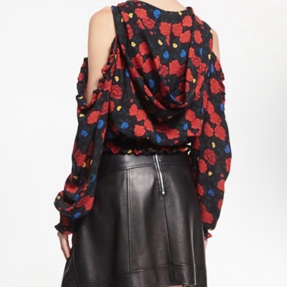 Magda Butrym Foggia Floral Hooded Silk Top - sz US 4 - Picture 2 of 7